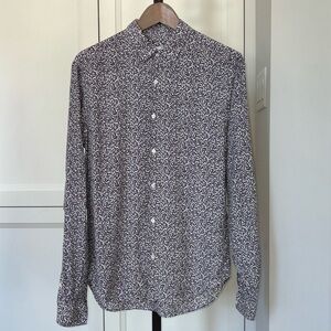 Sandro Paris Abstract Print Button-Up Shirt Men’s Small 100% Viscose Resort Chic
